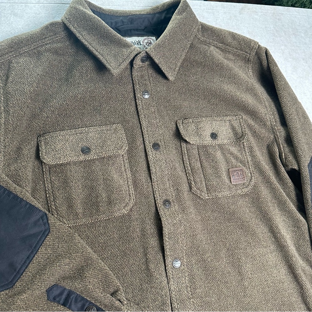Legendary Whitetails Tough As A Buck Shirt Jacket Brown XL Elbow Patches
